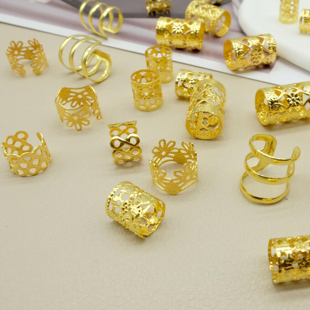 Leileixi Dreadlock Beads Locs Accessories For Hair Hair Jewelry For Braids Hair Rings For Women And Girls Adjustable Cuffs Braiding Hair Rings Deco