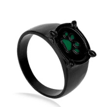 (Size 10) Green Ring Cat Dog Claw Feet Couple Ring Creative Animal Ring 1pcs Green Zekai