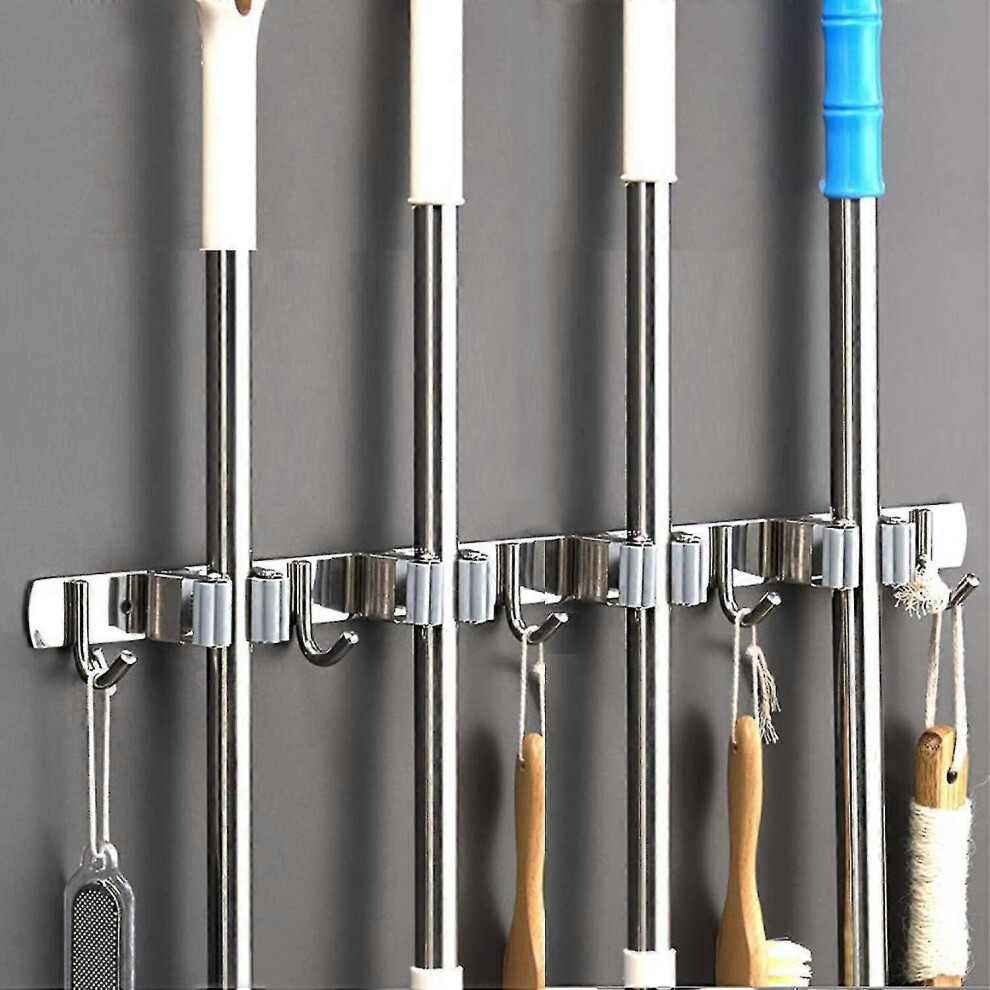 Porte-outils en acier inoxydable, porte-balai mural, porte-balai mural pour la maison, la cuisine, la salle de bains, le garage, etc.