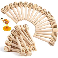 50pcs 8cm Wood Honey Ladle Sticks Honey Stirrer Dispensing Wand for Wedding Party Favors for Honey Jar Distribute Honey Mist