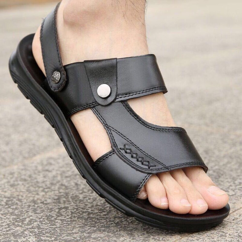 (black, 42) Summer Breathable Men&apos;s Sandals Summer Waterproof Wear-resistant Casual Sandals and Slippers Men&apos;s Beach Sandals