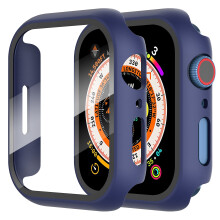 Diruite 2er-Pack fr Apple Watch Series 8/7/6/5/4/Serie SE/SE 2 44 mm Rundum-Displayschutzhlle aus gehrtetem Glas, ultradnn fr iWatch 44 mm Schut