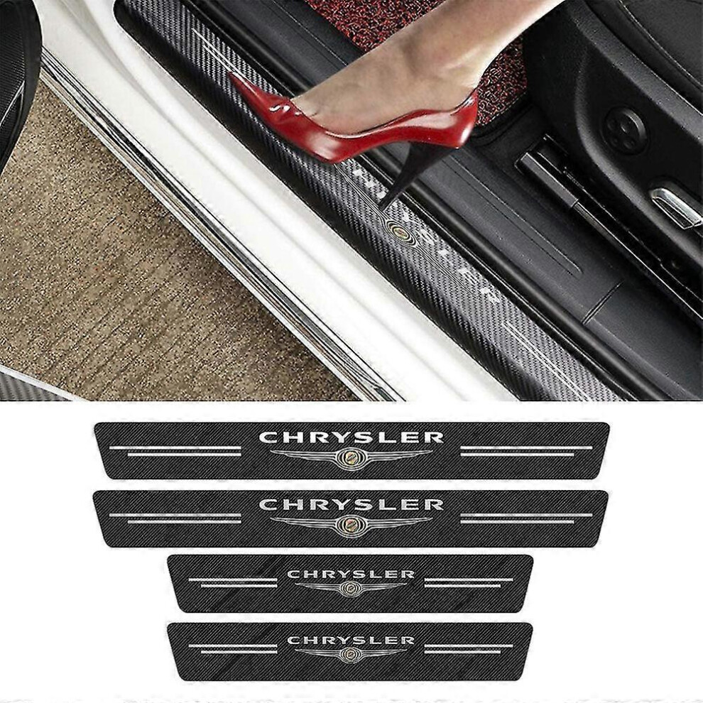 4Pcs Car Scuff Plate Door Threshold Sill Stickers For Chrysler 300C 300 Pacifica 200 Sebring Pt Crui 5778930927340