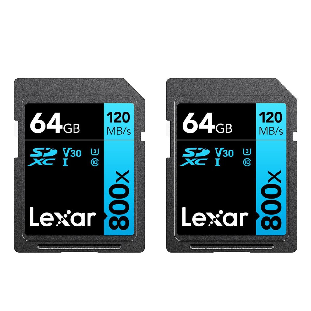 Photos - Memory Card Lexar High-Performance 800x 64GB SDXC UHS-I C10 U3 V30 Full-HD & 4K Video Up to 120MB/s Read for Point (2-Pack)