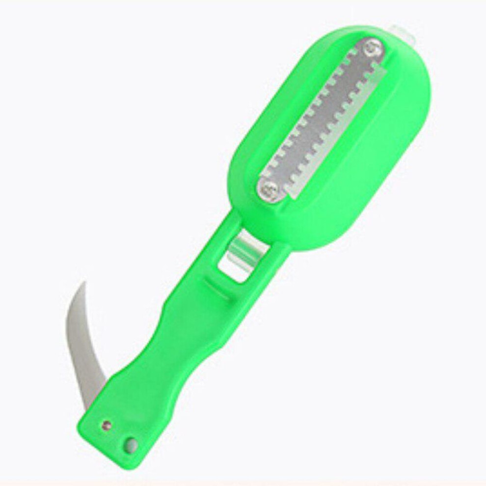 (green) Fish Skin Brush Fast Remove Fish Scale Scraper Planer Tool Fish Scaler Fishing Knife Cleaning Tools Kitchen Cooking Accessorie