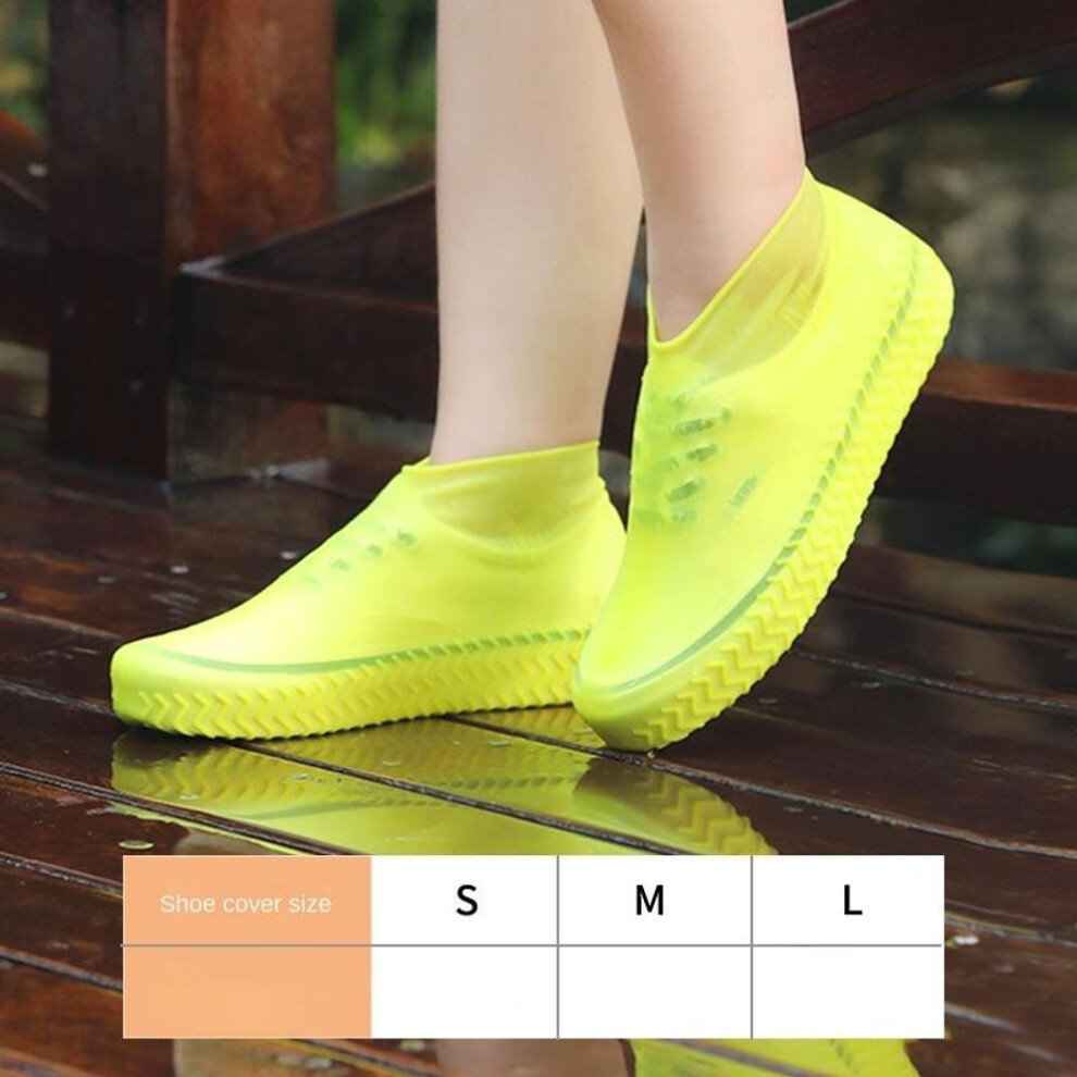 (yellow, M(35-40)) 1 Pair Silicone WaterProof Shoe Covers S/M/L Covers Slip-resistant Rubber Rain Boot Overshoes Accessories For Outdoor Rainy Day
