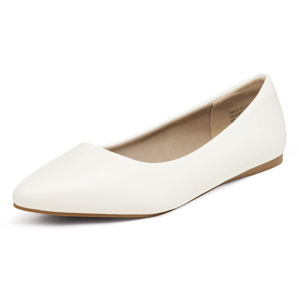 DREAM PAIRS Womens Casual Pointed Toe Ballet Comfort Soft Flats Shoes