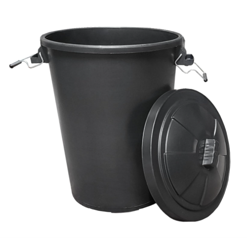 80L plastic dustbin with clip locking lid for home garden storage 2