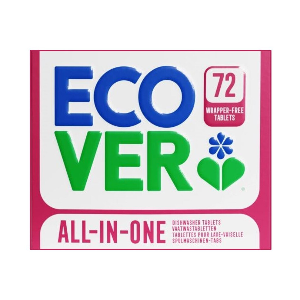 Ecover All-In-One 72 Wrapper Free Dishwasher Tablets