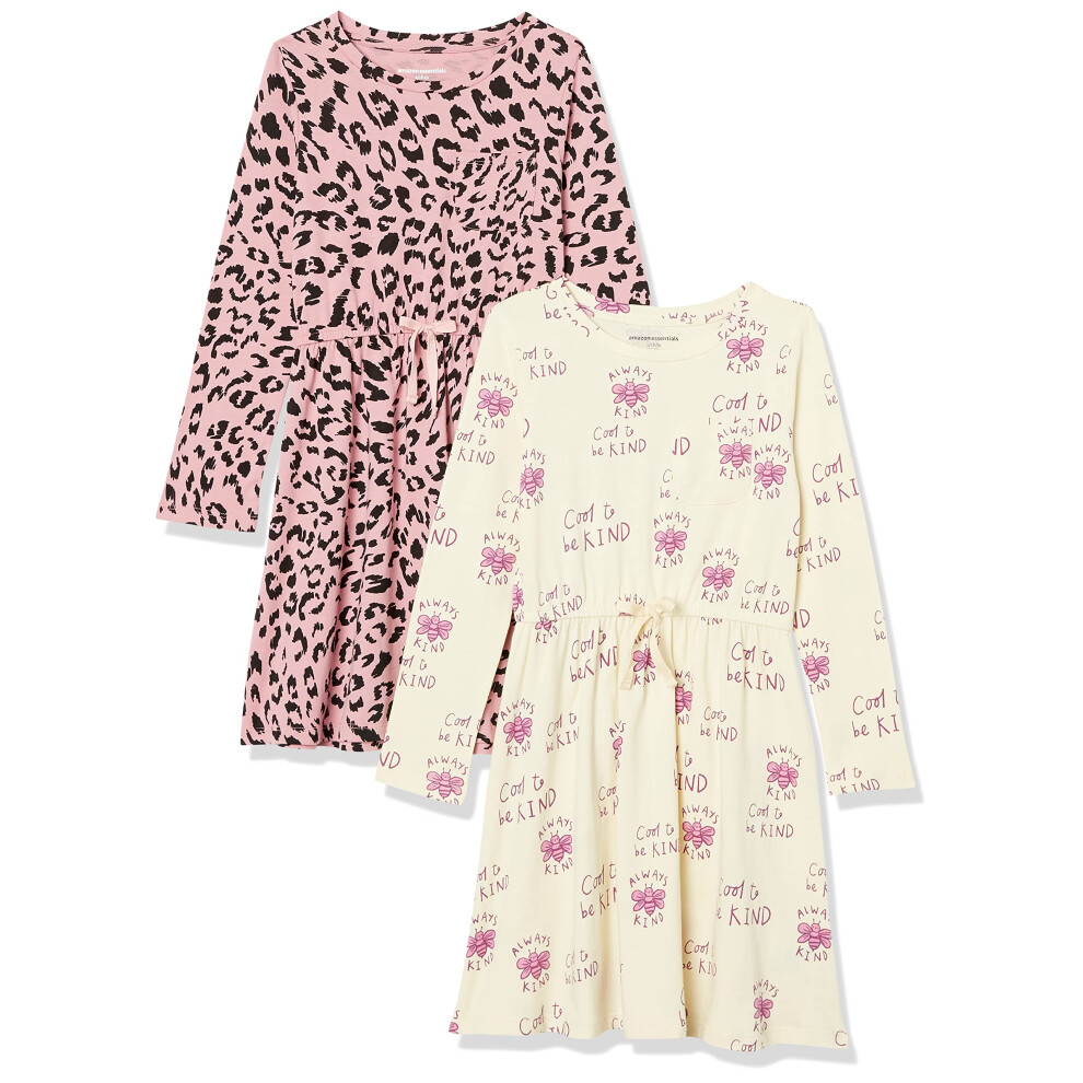 Amazon Essentials Toddler girls Long-Sleeve Elastic Waist T-Shirt Dres