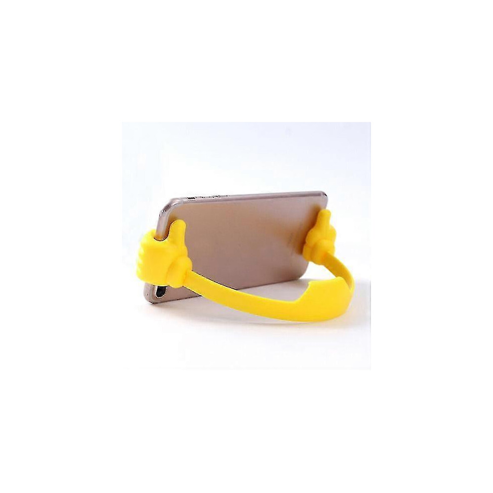 (Yellow) Thumbs Up Movie Watching Mobile Cell Phone Holder Desktop Lazy Bed Mount Stands Zekai Yellow 5778930933099