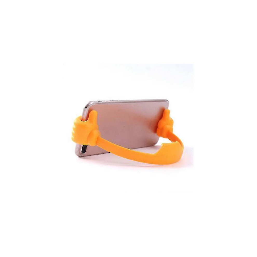 (Orange) Thumbs Up Movie Watching Mobile Cell Phone Holder Desktop Lazy Bed Mount Stands Zekai Orange 5778930933068
