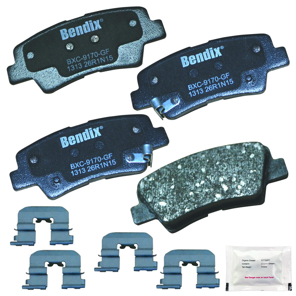 Bendix Priority1 Cfc1313 Ceramic Rear Brake Pads For Hyundai Accent 2012 Azera 2011-2010 Elantra 2010 Sonata 2010-2008 Kia Amanti 2009-2007 Rio 2 887243214575