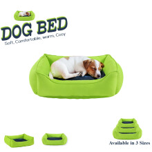 (Lime Green, Large: 23''x33''+8'') Dog Bed Pet Puppy Cushion House Nesting Washable Rectangle Pet Basket Warm Comfy