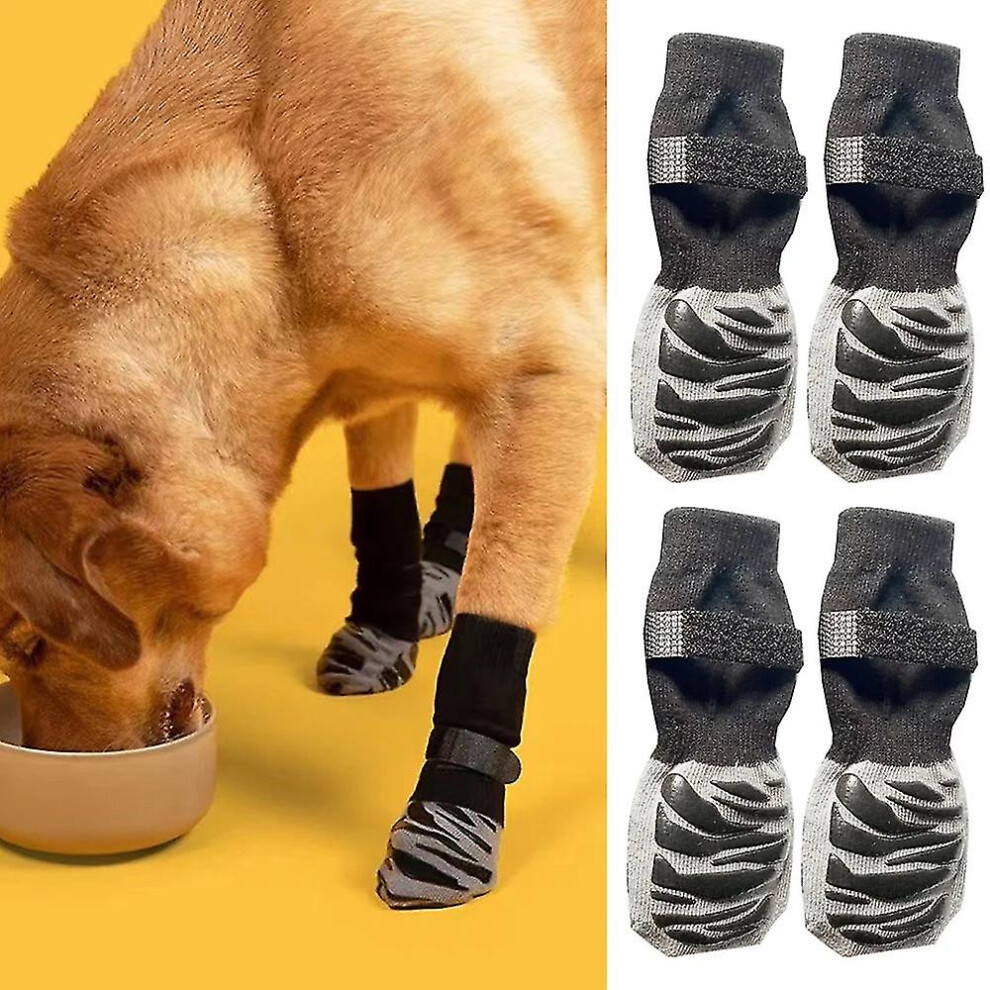 Hiigyl (Xl, Stripe) 4Pcs Non-Slip Socks For Dogs,Paw Protection Against Licking And Slipping, Ideal For Dog Paw Protection For Hardwood Floor