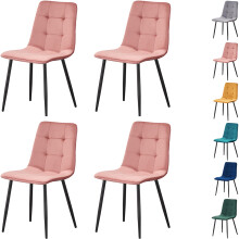 (Check , Pink) Set of 4 Milian Velvet Dining Chair 6 colours in stock Special Promotion!