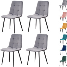 (Check , Grey ) Set of 4 Milian Velvet Dining Chair 6 colours in stock Special Promotion!