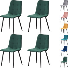 (Check , Green ) Set of 4 Milian Velvet Dining Chair 6 colours in stock Special Promotion!