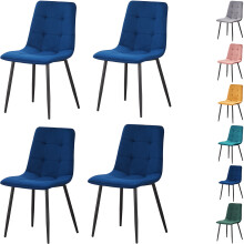 (Check , Navy ) Set of 4 Milian Velvet Dining Chair 6 colours in stock Special Promotion!