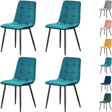 (Check , Teal ) Set of 4 Milian Velvet Dining Chair 6 colours in stock Special Promotion!