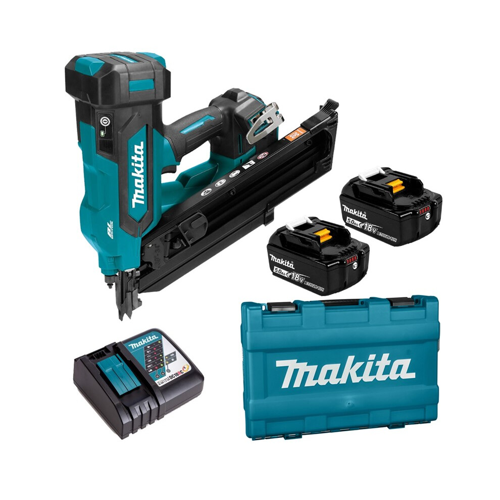 Makita DBN900ZK 18v LXT Brushless 90mm Gasless Framing Nailer + 2x 5.0Ah Kit