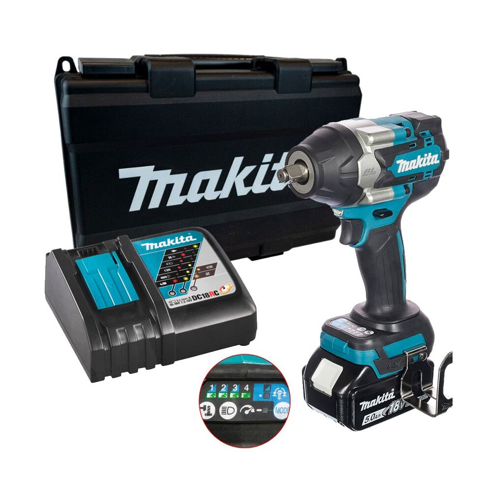 Makita DTW700RT 18v LXT Brushless Impact Wrench 1/2" Drive 4 Stage 1x5ah