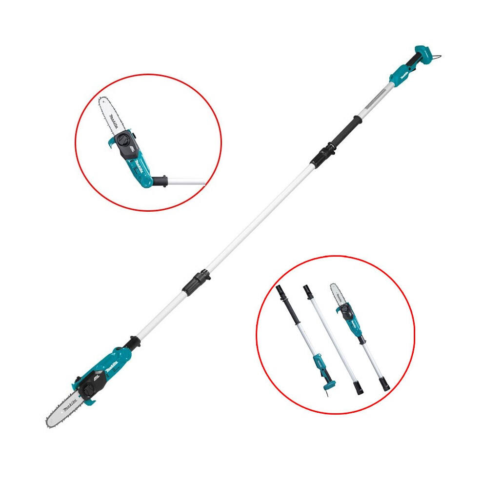 Makita DUA200Z 18V LXT 200mm Telescopic Extension Pole Saw + Extension - Bare