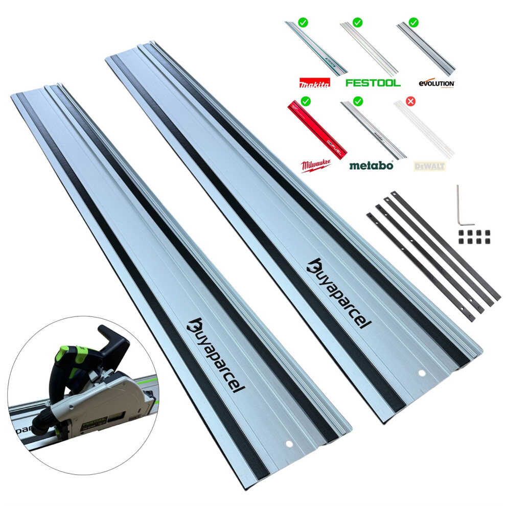 2x 1.5m Guide Rail for Festool Makita Milwaukee Plunge Saws + Pair Connectors