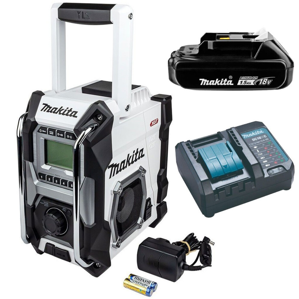 Makita Job Site Radio MR001GZ01 White 18v Digital Display + Battery + Charger