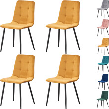 (Check , Yellow ) Set of 4 Milian Velvet Dining Chair 6 colours in stock Special Promotion!