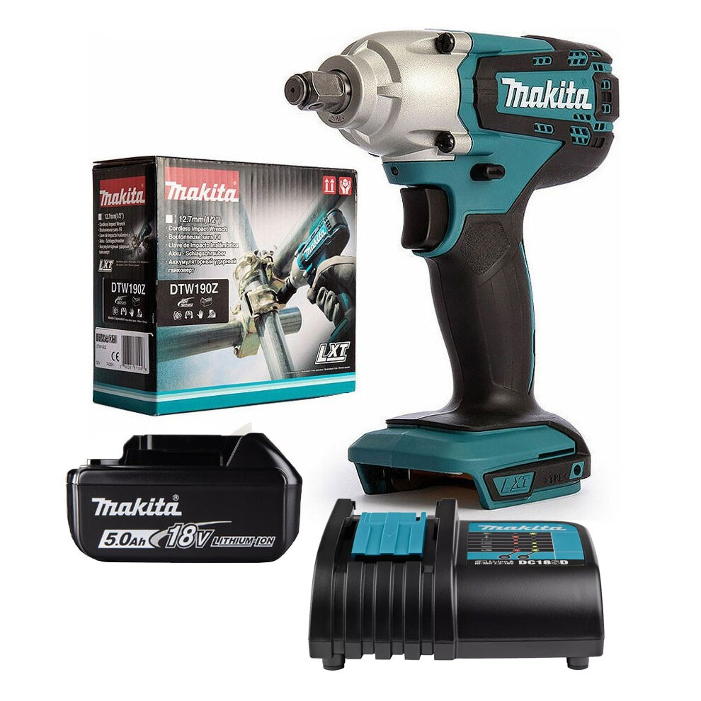 Makita DTW190Z 18v Cordless LXT 1/2" Impact Wrench Scaffolding Tool +5Ah Battery