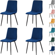 (Stripe , Navy ) Set of 4 Milian Velvet Dining Chair 6 colours in stock Special Promotion!