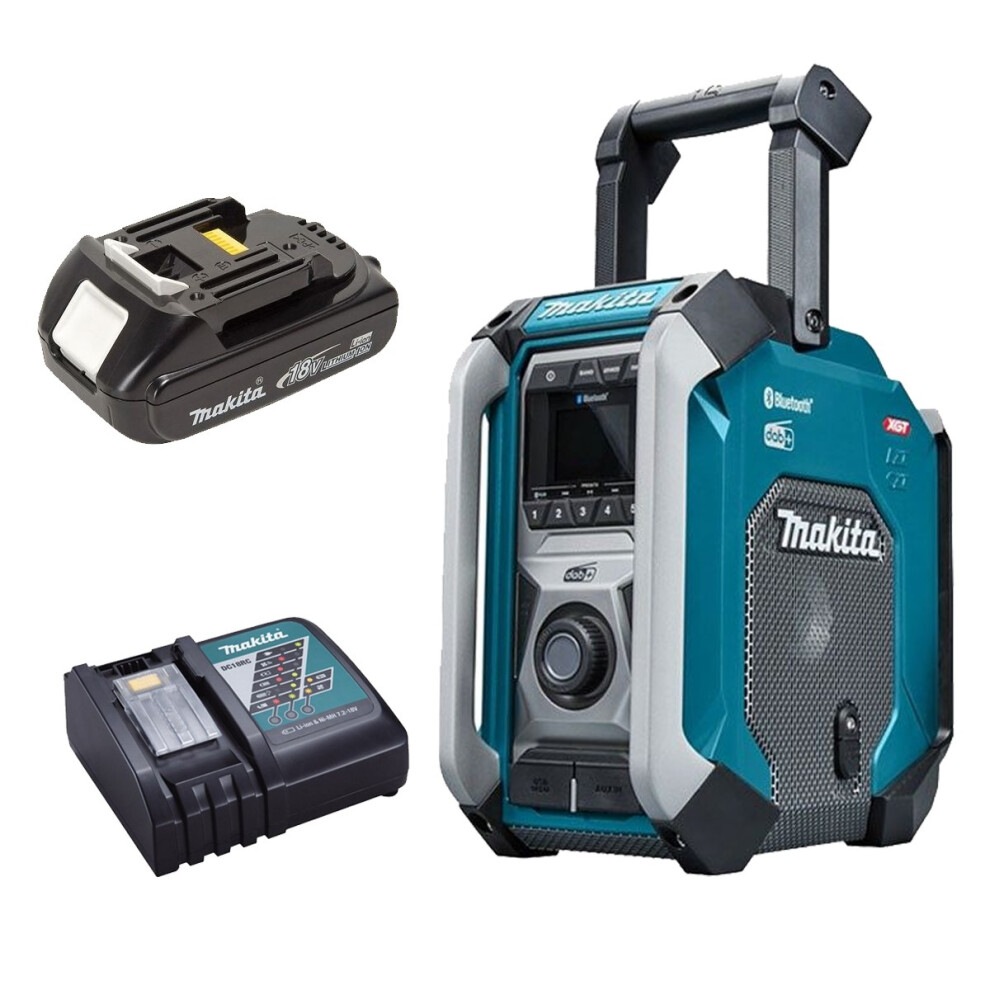 Makita MR007GZ Digital Site Radio DAB + Bluetooth USB Charger 18V + 1.5AH Kit