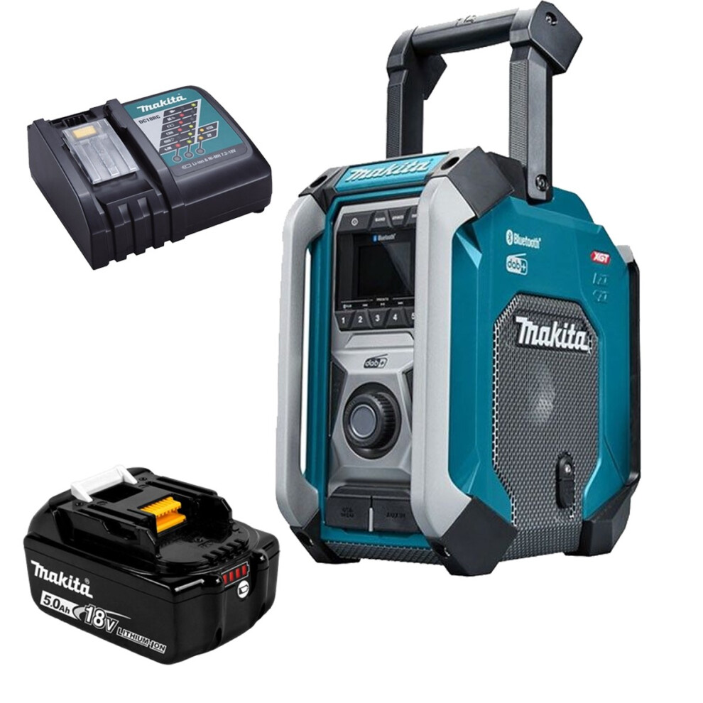 Makita MR007GZ Digital Site Radio DAB + Bluetooth USB Charger 18V + 5AH Kit