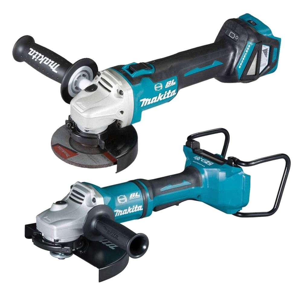 Makita DGA900Z 18v / 36v Cordless Brushless 9" + 115mm DGA463 Angle Grinder Kit