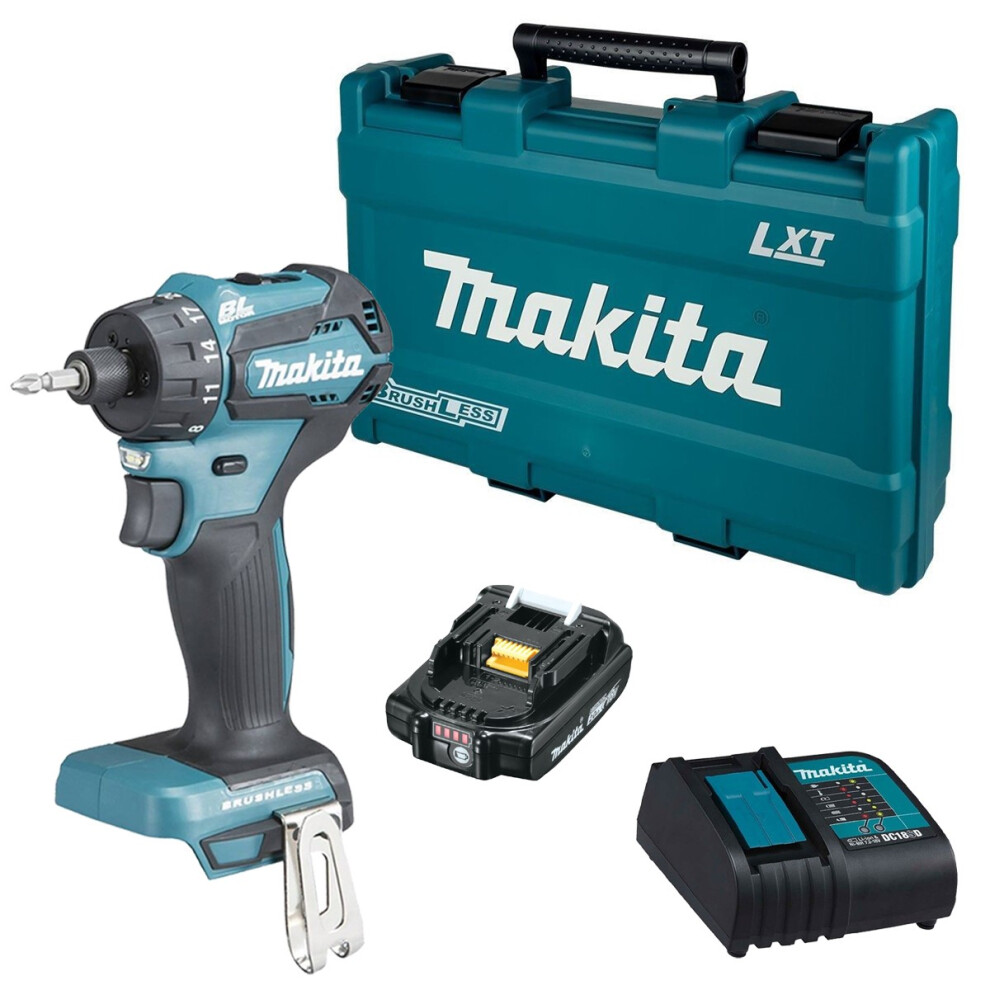 Makita DDF083Z 18v 6.35mm Drill Driver Cordless Brushless 1/4" Hex + 2AH Kit