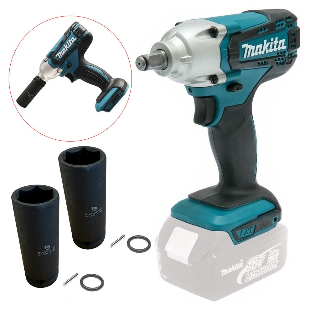 Makita DTW190Z 18v Cordless 1/2" Impact Wrench Scaffolding Tool + 2x 21mm Socket