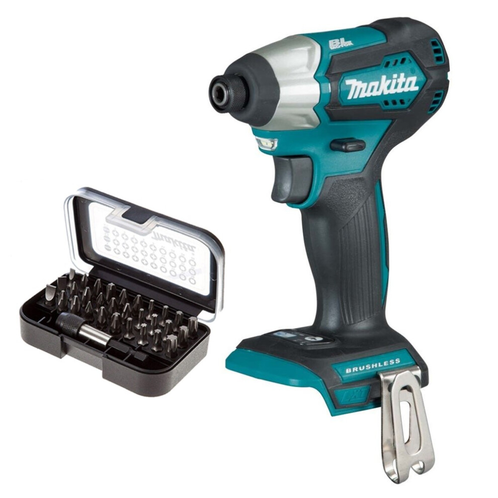 Makita DTD155Z 18v Blue Cordless Brushless Impact Driver + 30pc Screw Bit Set