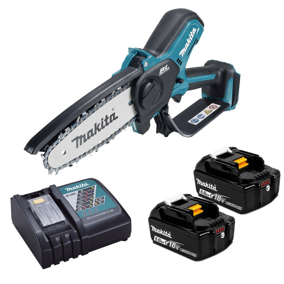 Makita DUC101Z Cordless Brushless Pruning 18V 100mm + 2 X 5AH Battery & Charger