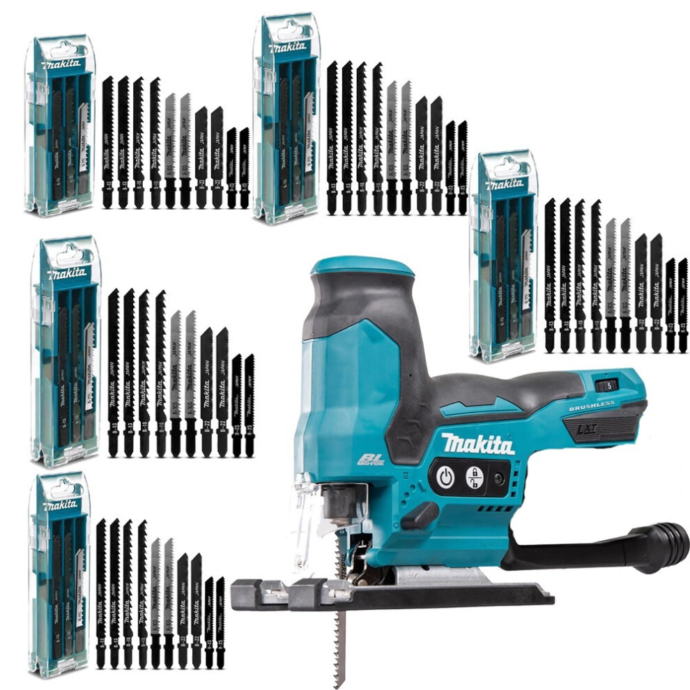 Makita DJV185Z 18v LXT Brushless Barrel Handle Jigsaw + 50 Mixed Blades + Case