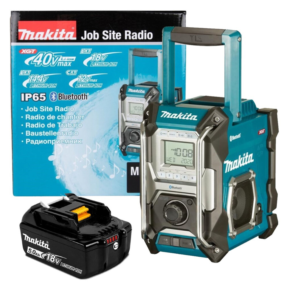 Makita Job Site Bluetooth Radio MR002GZ Blue LXT XGT 18V 40v 5.0Ah Battery