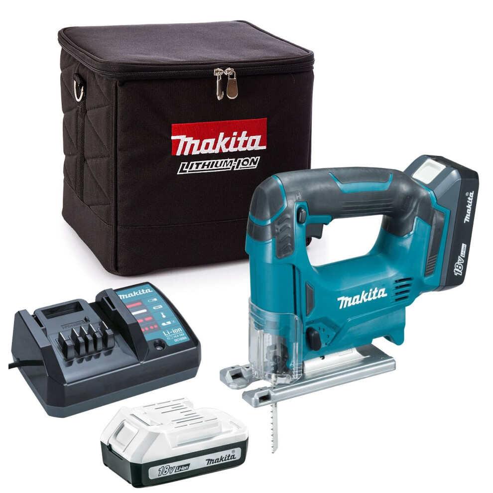 Makita JV183DAE 18v Cordless G-Series Jigsaw + 2 x 2ah Batteries, Charger + Bag
