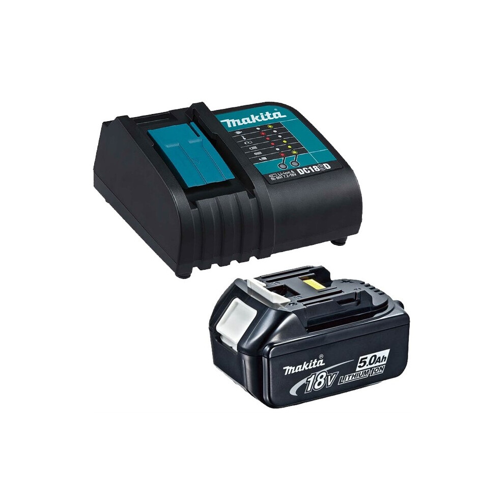 Genuine Makita 18V 5.0Ah LXT Lithium Battery BL1850 + DC18SD 240v Charger