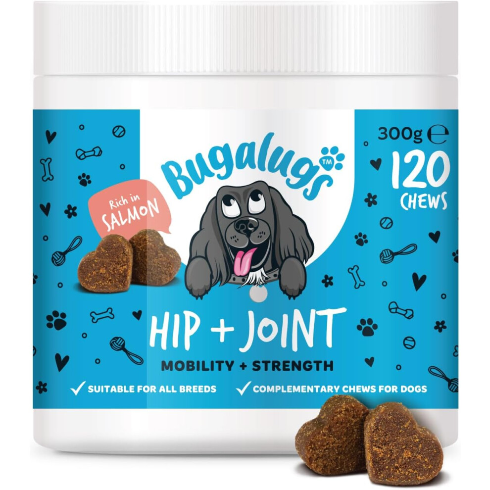 Bugalugs Hip & Joint Supplements For Dogs With Lipped Mussel For Dogs, Oil For Dogs Uk, Glucosamine For Dogs Green/Salmon