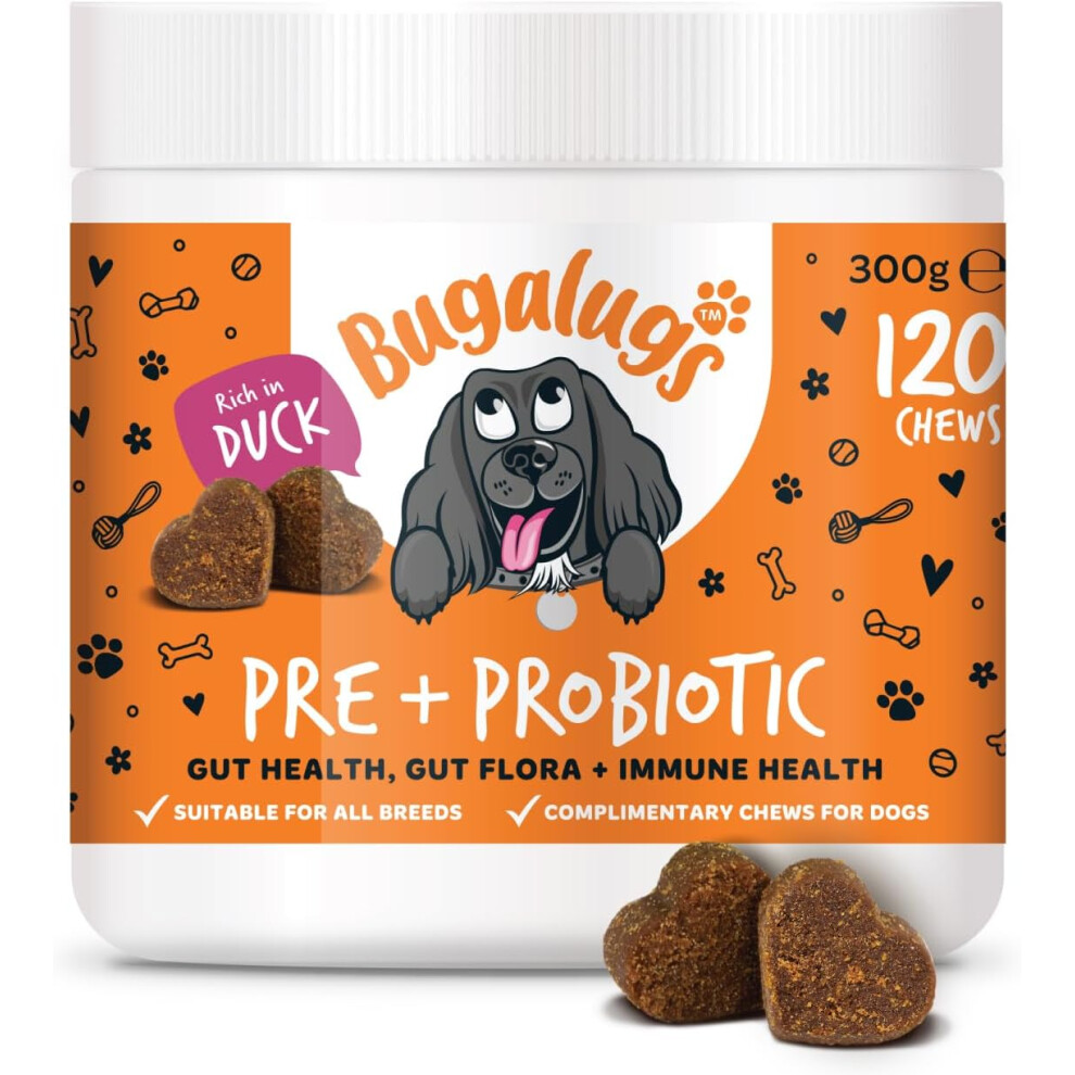 Bugalugs Probiotics For Dogs Natural Dog Treats With Pumpkin Powder For Dogs - Dog Probiotics For Gut Health