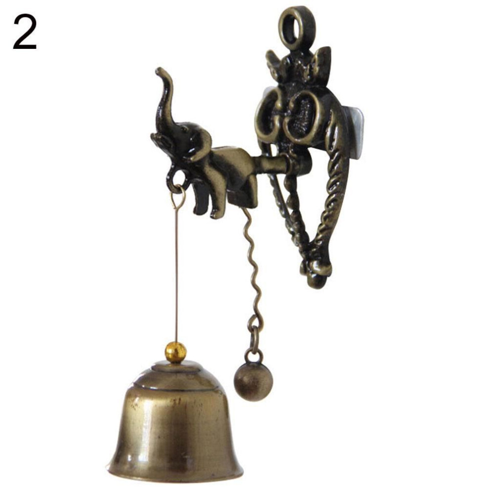 (Elephant#) Vintage Horse Elephant Owl Shaped Bell Doorbell Halloween Hanging Door Decor
