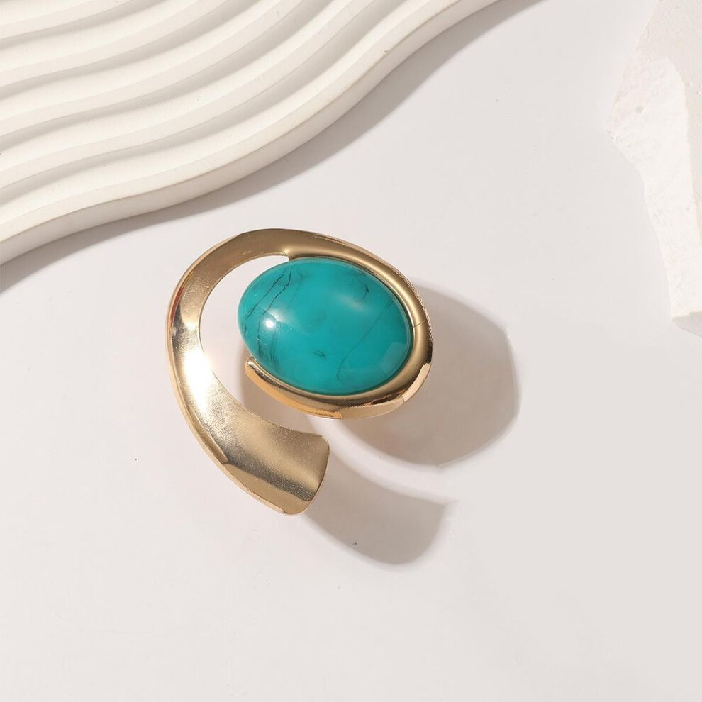 (gold) New Arrival Personalized Punk Style Opening Ring,high-end Feeling, Turquoise Ring