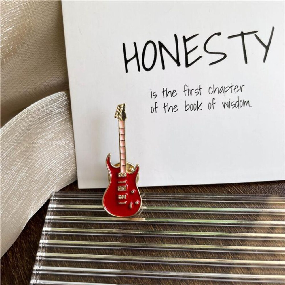 (Style 8) Creative Musical Instrument Enamel Brooch Rock Orchestra Violin Guitar Bass Badge Clothes Lapel Pins Kids Gifts Jewelry