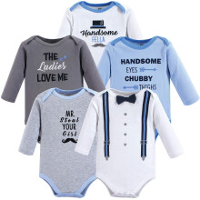 Hudson baby unisex baby bomuld langærmet bodysuits smukke fella 0-3 måneder os