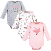 Hudson baby unisex bodysuits bomuld langærmet pige ræv 6-9 måneder pige ræv 3-pakke 6-9 måneder os